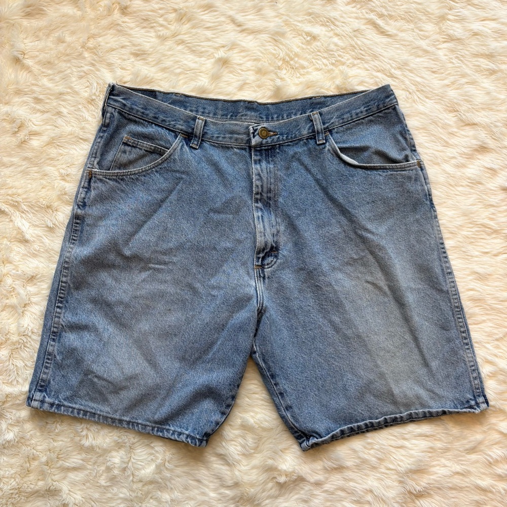 Vintage Wrangler Light Wash Blue Jean Shorts Jorts Mens 34 90s Y2K